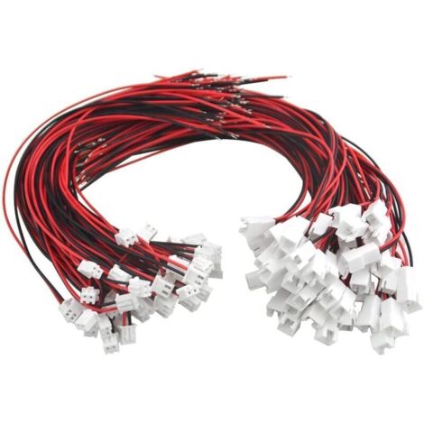 Produktbild von 10 Paar JST XH 2,54 Mm Stecker Mit 200 Mm 24 AWG Kabel – Für Batteriemanagement Und Steckverbindungen, 2-polig