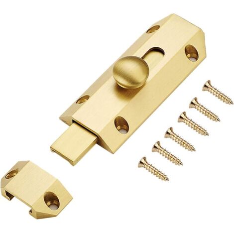 [NIEMALS VERWENDET] Schiebefass Türriegel Schwere Sicherheitsverschluss Messing Verriegelung Türriegel für Garagentor Fenster Schränk - Gebürstetes Gold (1/3)