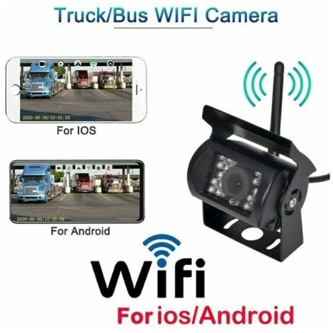 [NIEMALS VERWENDET] 12V-24V WIFI HD Drahtlose Rückfahrkamera für LKW Weitwinkel 170 Grad Übertragungsreichweite 50m Nachtsicht Wasserdicht IP67 (1/4)