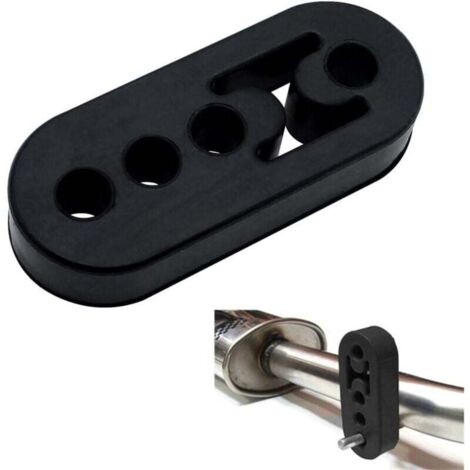 [NIEMALS VERWENDET] 2 Stück schwarze Gummi-Auspuffhalterung, universelle Ersatzbuchseninstallation mit 4 12-mm-Löchern für Auspuffrohraufhängung oder andere Teile (1/4)