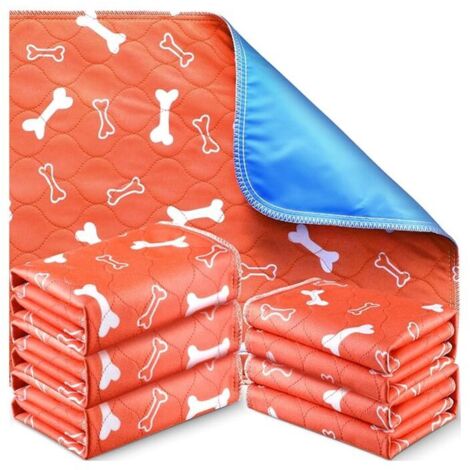[NIEMALS VERWENDET] Stück saugfähige, waschbare Pipi-Pads, wiederverwendbare Trainingspads, wasserdichte Windeleinlagen, Welpenmatten, Trainingspads für Hunde (rot, 40 x 60 cm)