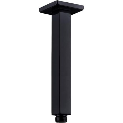 [NIEMALS VERWENDET] Schwarzer Duscharm, 20 cm, Deckenmontierter Duscharm, quadratische Duschverlängerung aus Edelstahl, schwarze Duscharmverlängerung für Regenduschkopf, schwarze Lackierung