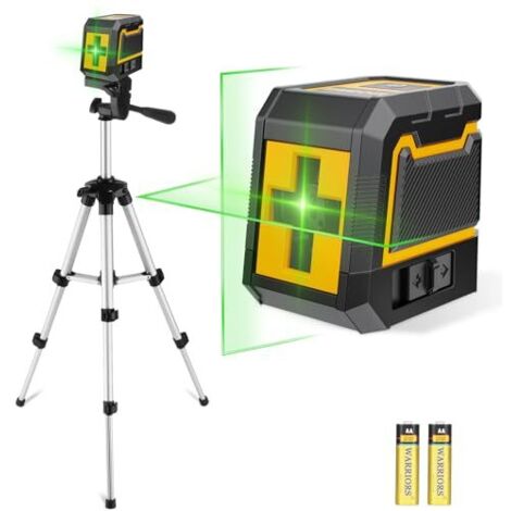 [NIEMALS VERWENDET] Kreuzlinienlaser mit Stativ, Laser-Wasserwaage Selbstnivellierend Linienlaser Grün, Vertikale und Horizontale Laser Level für Baustellen und Heimwerkerprojekt Batterie Enthalten (G