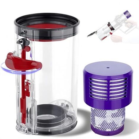 Dyson V10 SV12 SV13 SV27 Untere Abdeckung Zubehör-Set, inklusive HEPA-Filter und hochwertigem durchsichtigem Behälter für Dyson V10 Absolute Ersatzteile