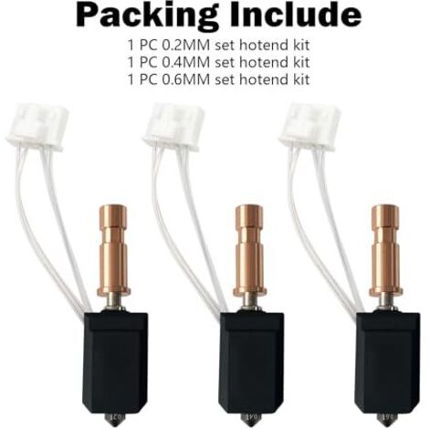 3x Keramik-Hotend-Kit 0,2/0,4/0,6 Mm Für Anycubic Kobra S1/ACE Pro – Gehärtet, Wolframcarbid, 300°C