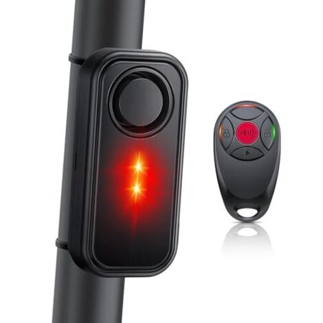 Fahrrad Alarm 113dB mit Warnlicht Wireless Anti-Diebstahl Vibration Ebike Alarm Wasserdicht Sicherheit Radfahren E-Scooter Alarm mit Fernbedienung