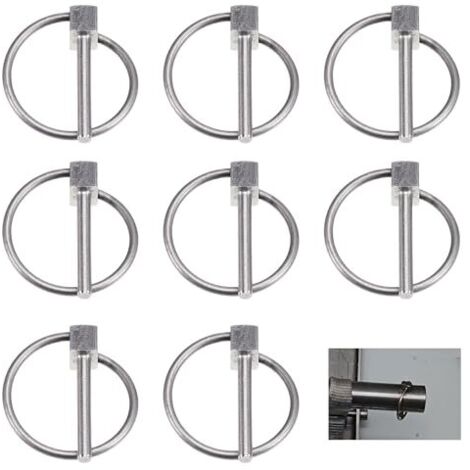 8 Stück Klappsplinte Sortiment, Klappsplinte 3mm Edelstahl Sicherungssplint Sicherungsstift Klappstecker Lynch Pin Sicherungsbolzen Ring Klappsplint für Boot, Fahrrad, Anhänger, Traktor