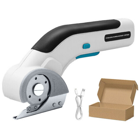 [NIEMALS VERWENDET] Kartonschneider, 3,6 V, kabellose elektrische Schere mit 2 Schneidklingen und Sicherheitsverriegelung, Rollschneider zum Schneiden von Karton, Leder, Teppich, Topfpflanze, Box