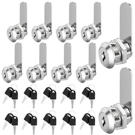[NIEMALS VERWENDET] Briefkastenschloss 20mm,10 Stück Spindschloss mit Schlüssel, ein Schlüssel Steuert ein Briefkastenschloß, Briefkasten Schloss Passend für Türstärken bis 16mm (20MM)