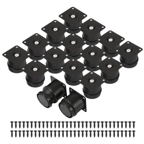 [NIEMALS VERWENDET] 16 Stück Möbelfüße Verstellbar (5 cm - 6.5 cm), Schwarze Metall MöBelbeine mit 64 Schrauben, 50 mm Möbelbeine für Bett, Fernsehschrank, Sofa, Bücherregal, Couchtisch und Schreibtis (1/5)
