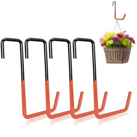 4 Stück S Haken Groß Garagenhaken, Fahrrad Aufhängung Ohne Bohren, Metallhaken zum Einhängen Schwerlast, für Deckenbalken, Aufhängen von Fahrrädern, Gartengeräte, Blumenampel, Blumentopf