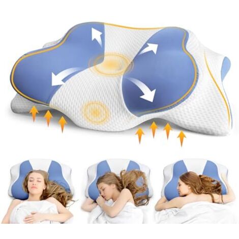 [NIEMALS VERWENDET] Nackenkissen Kopfkissen - Orthopädisches Kissen für Schulter und Nackenschmerzen, Memory Foam kissen für Bauch, Rücken, und Seitenschläfer, Ergonomisches Kopfkissen mit Nackenstütz