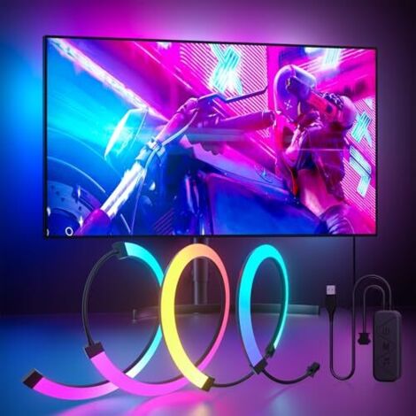 [NIEMALS VERWENDET] Gaming-Monitor-Hintergrundbeleuchtung mit Farbsynchronisation, kompatibel mit 27-Zoll-Computerbildschirmen und Windows-Computern. [Energieklasse C]