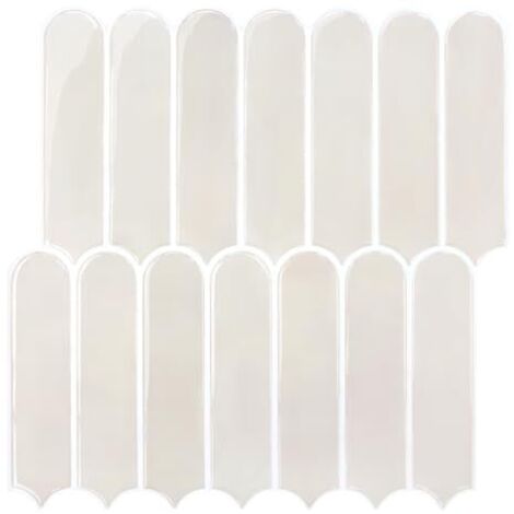 [NIEMALS VERWENDET] Upgrade Dickere Klebefliesen Küche Bad Cream 3D Fliesenaufkleber Vinyl Metro Fliesen Selbstklebend Küchenrückwand Wandfliesen Selbstklebend(10 Stück, 30.5 x 30.5 cm)