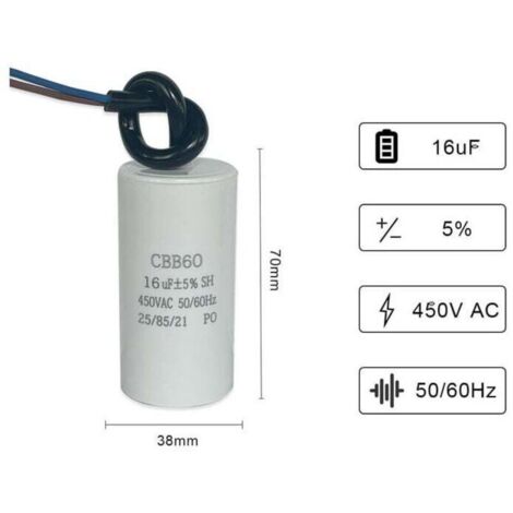 Köp Motorkondensator 16uF 450VAC till rätt pris