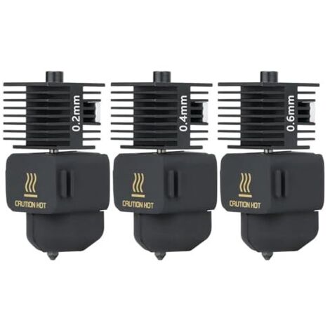 3-teiliges Hotend-Druckkopf-Kit für A1 Mini/A1: 0,2 mm + 0,4 mm + 0,6 mm Extruder-Upgrade, Hochtemperatur-Düse (0,4 mm) aus gehärtetem Stahl mit Silikon-Schutzhülle für Bambu Laboratory 3D-Drucker (1/5)