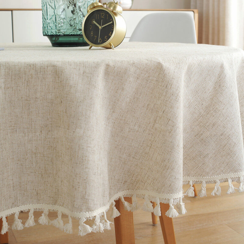 Tovaglia Boho In Cotone E Lino Con Pizzo 110x140 Cm - Rettangolare, Per Tavolo 2-4 Persone, Interna/esterna, Esotica - 5