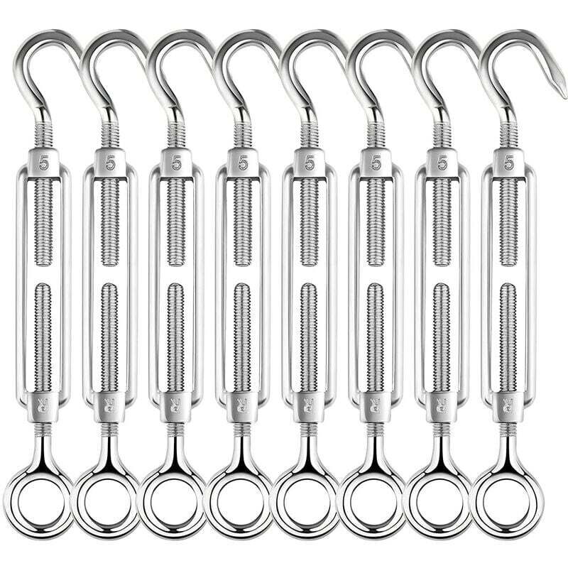 M8 Hook & Eye tendore in acciaio inox 304 5PCS - FindTheDeal
