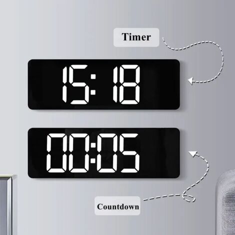 Orologio Da Parete Digitale Bifacciale CHKOSDA 18 Pollici Con Timer, Sveglia E Temperatura - Display LED Luminosità Regolabile (Rosso)