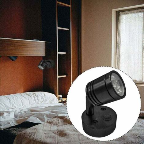 Luce Da Lettura LED 12V Con USB E Dimmer Touch - Lampada Orientabile Per Camper, Roulotte, Barca, Furgone (Nero)