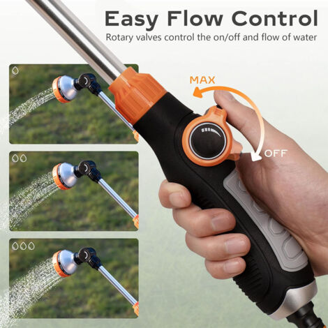 Lancia Multigetto per Irrigazione con Serbatoio per Acqua - Pistola Spara Acqua con Connettore Universale per Tubi da Giardino Ideale per la Pulizia di Auto e Grondaie, in Plastica, 5.5x41x15cm, Verde