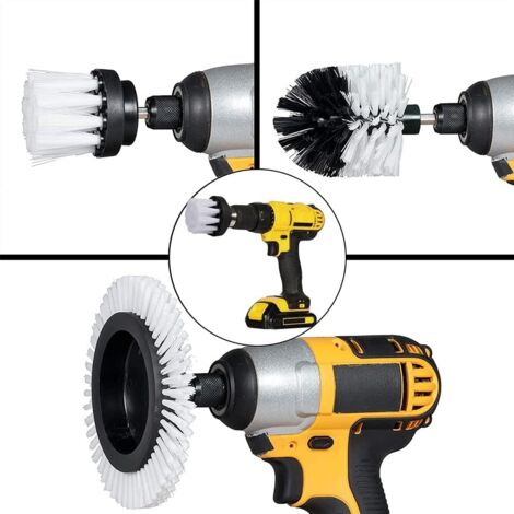 TOPWAY Set 21 Spazzole Per Trapano – Kit Pulizia Per Auto, Bagno, Piastrelle Con Attacco Universale 1/4” - 2