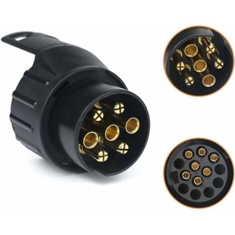 Adattatore Per Spina Rimorchio A 7 Pin Rotondo – Connettore Maschio-Femmina Universale Per Camper E Roulotte