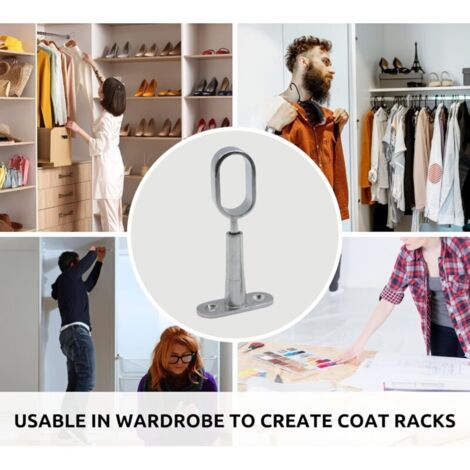 L'estremità Del Binario Per Guardaroba Ovale Supporta Le Staffe Per Guida Larghe 15 Mm In Argento Nichelato (2 - Foto 11