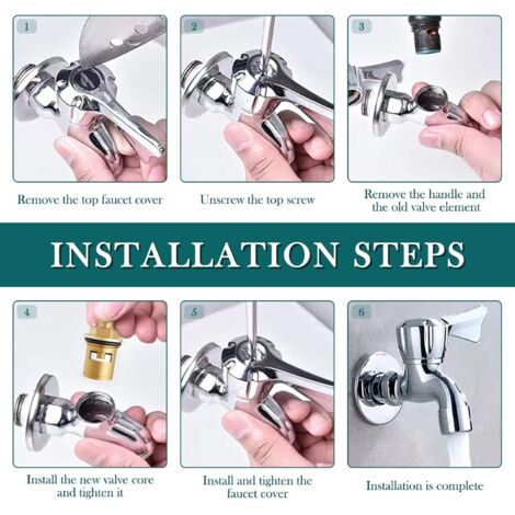 Valvole Acqua Calda Fredda 4 Cartucce Per Rubinetto Ceramica 1/2'' - Ricambio Per Cucina E Bagno Ricambio Rubinetto Bagno - Foto 3