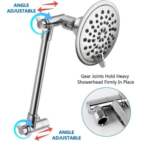 Prolunga per braccio doccia in acciaio inox cromato, 2 pezzi, tubo di prolunga per il bagno (6,1 cm