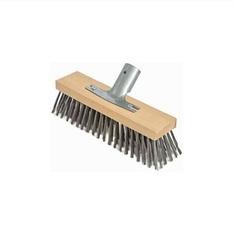 Scopa in acciaio monopezzo con supporto per manico in metallo Testa di scopa - Faggio Premium - 20 cm