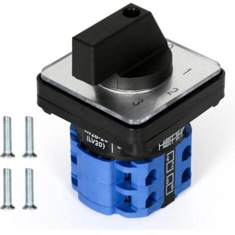 Interruttore Rotativo A Camme 4 Posizioni 20A 660V - Selettore Universale 8 Terminali Con Viti Per Motori