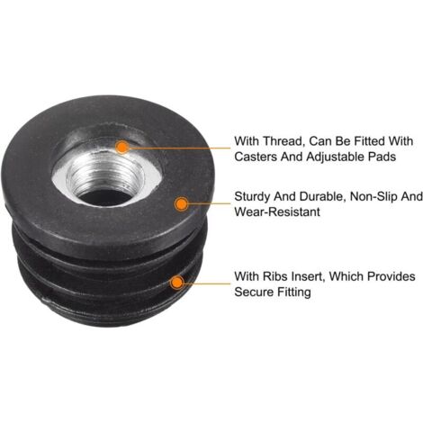 10 Inserti Filettati Tondi In Metallo 30 Mm, Filettatura M10, Per Mobili E Tubi, Vital Parts