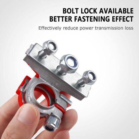 SHINING HOUSE Lot De 2 Cosses Batterie Serrage Rapide, Libération Rapide 12V Cosse Batterie