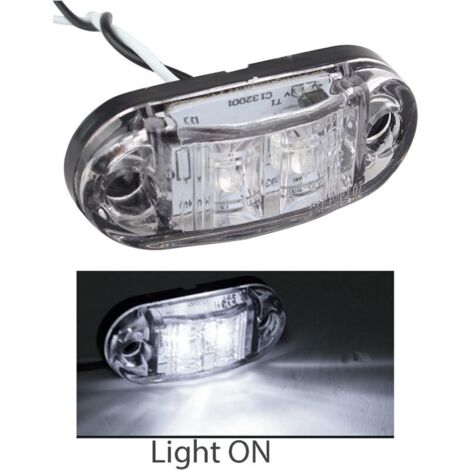 6x Feux Latéraux LED 12v Blanc Chromé Pour Voiture, Camion, Fourgon, Camping-car (neuf)