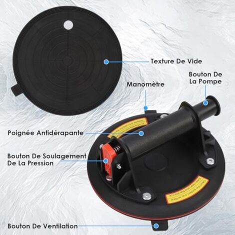 Ventosa Elettrica Con Display Digitale E Manometro | 200 Kg Di Portata | Batteria 5000 MAh | Per Piastrelle, Vetro, Laminato