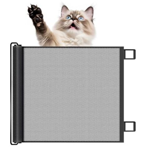 Cancelletto di sicurezza retrattile per bambini e cani, cancelletto di sicurezza espandibile, cancelletto di sicurezza per cani e gatti per scale, corridoi, interni ed esterni - Nero, 110 x 78 cm