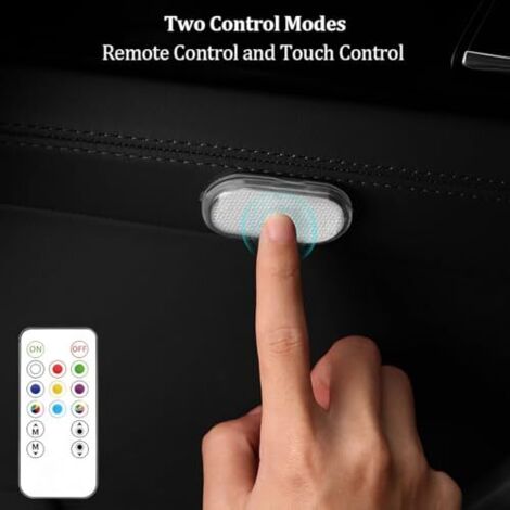Kit Luce Ambientale per Auto, 2PCS LED Interni RGB, Illuminazione Interna a LED Con Telecomando, Luce Fredda