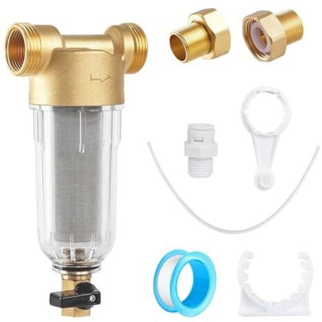 Filtro per acqua Filtro riutilizzabile Combinazione G3/4 MNPT+G3/4 Prefiltro Filtro per sedimenti Filtro fine Filtro fine risciacquabile con adattatore Filtro per acqua centrifugo per sedimenti