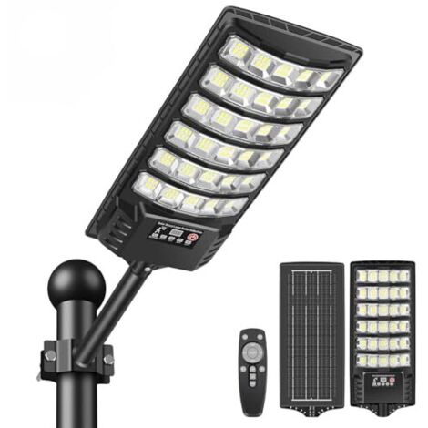 [NON UTILIZZATO] Lampione solare a LED per esterni, faretto impermeabile IP66 con pannello solare, sensore di movimento per lampione solare da 6000 K, luci da giardino per esterni con telecomando per 