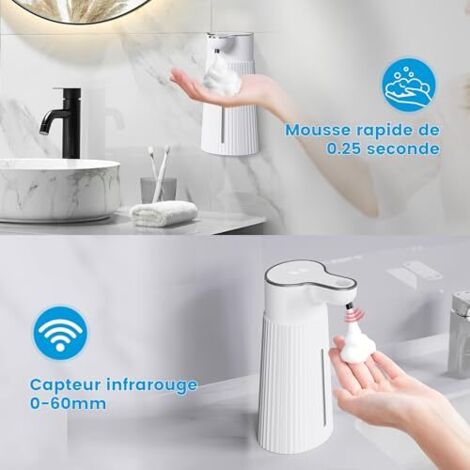 Dispenser Automatico Di Sapone Liquido Da 500 Ml Per Cucina Ricaricabile Tramite Usb Senza Contatto Ad Alta Capacita Per Bagno Bianco~p192594537