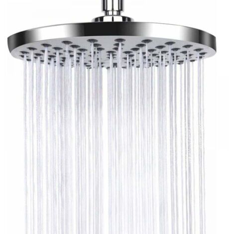 Soffione doccia anticalcare, soffione doccia in acciaio inox, soffione doccia a pioggia, soffione doccia fisso ad alta pressione e risparmio idrico per il bagno, argento (1/4)