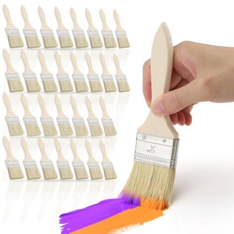Set di 30 pennelli da 50 mm, pennelli piatti, pennelli larghi per vernici, pennelli per legno, pennelli per vernici, vernici, materiali per pittura, mordenzatura, adesivi, olio per legno, fai da te (1/5)