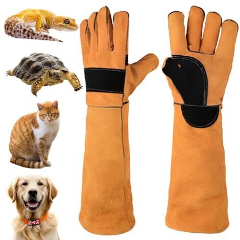 Guanti anti-morso per maneggiare animali, guanti da lavoro anti-morso da 45 cm, guanti per maneggiare rettili, per saldatura, giardinaggio, maneggiare gatti/cani/uccelli/serpenti/rettili