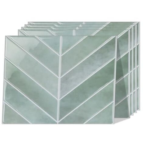 Piastrelle autoadesive, piastrelle adesive a chevron da 2,5 mm di spessore, piastrelle adesive impermeabili per cucina e bagno, 32 x 25 cm, 5 pezzi/confezione