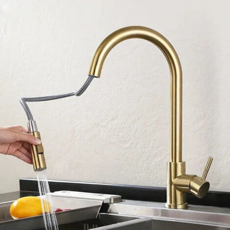 BRAVEBAR Rubinetto Bagno A Cascata In Ottone - Nichel Spazzolato - 2/3 Fori Con Maniglie E Scarico - 4