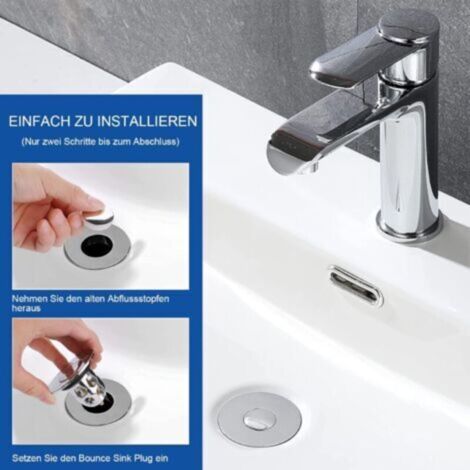 Tappo di scarico universale in acciaio inox a 2 pezzi, con filtro anti-intasamento e filtro a rete, per cucina (33-40 mm) - Argento | Leroy Merlin