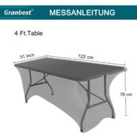 Confezione Da 6 Copritavoli Elasticizzati In Spandex, 244x76x76 Cm, Colore Rosso, Per Tavoli Rettangolari, Lavabili, Per Feste E Matrimoni - 2