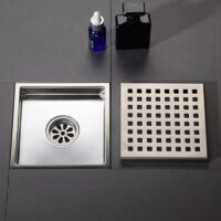 Scarico A Pavimento Quadrato In Acciaio Inox 304 Antiodore – Calibro Grande 150x150 Mm Per Doccia E Bagno - 2