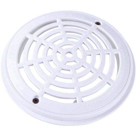 Rejilla de drenaje de fondo redondo para piscina - Diámetro 18 x 20,3 cm - Blanco